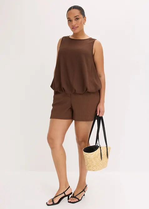 Shorts av kr&auml;pp med strukturyta, bonprix