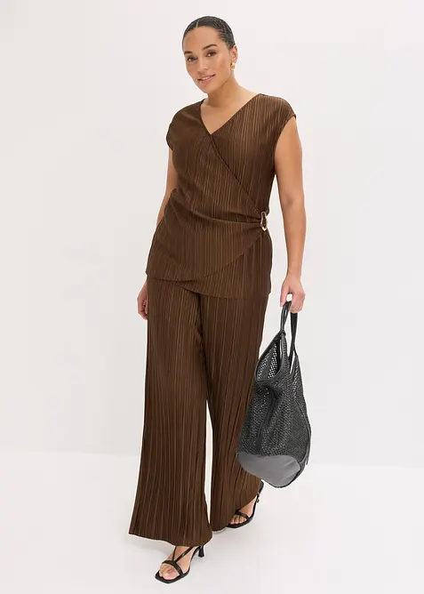 Plisserad palazzobyxa, bonprix