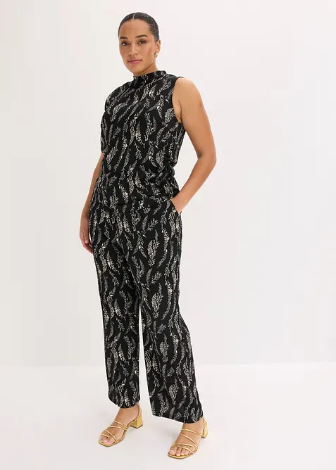 Jerseylinne och byxa (2 delar) av kr&auml;pp, bonprix