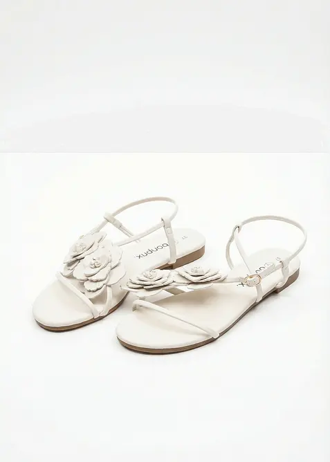 Sandal med blomapplikation, bonprix