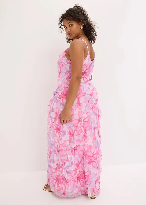 Kl&auml;nning i mjuk mesh med smala axelband, bonprix