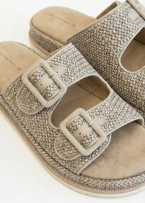 Toffla fr&aring;n Tom Tailor med virkad look och plat&aring;sula, Tom Tailor