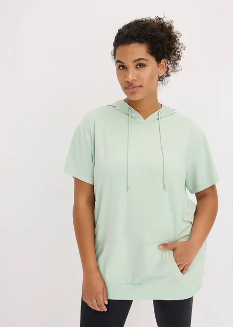 Snabbtorkande sporttopp i oversizemodell med huva, bonprix