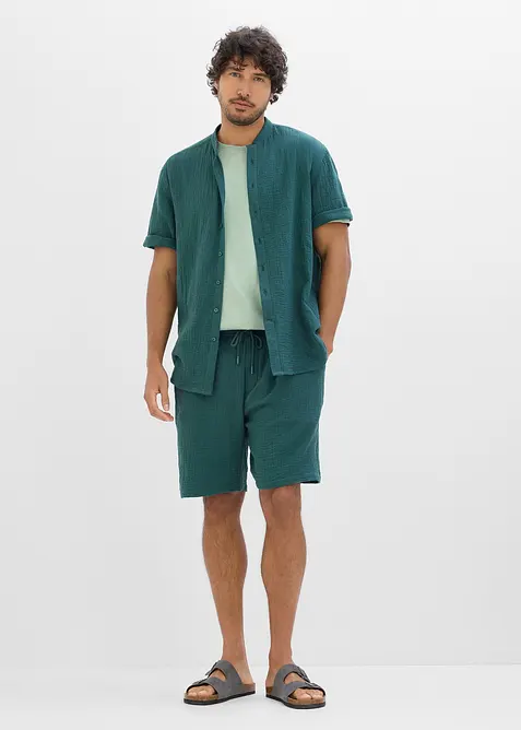 Skjorta och shorts i muslin (2 delar), bonprix