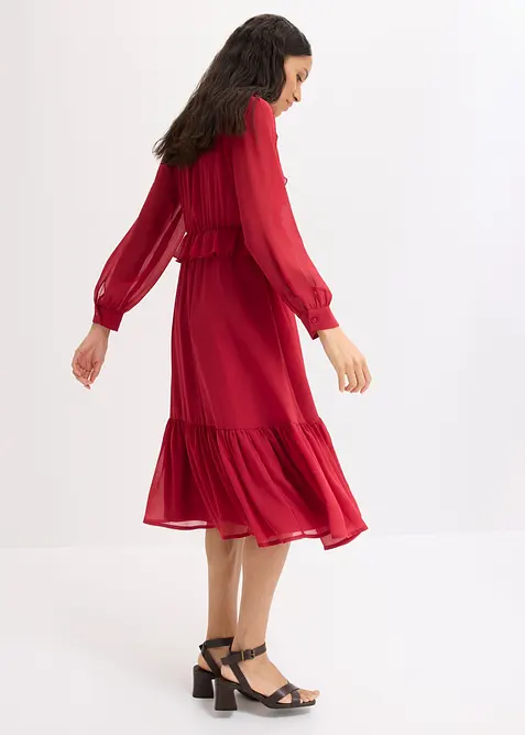 Chiffongkl&auml;nning med spets och volanger, bonprix