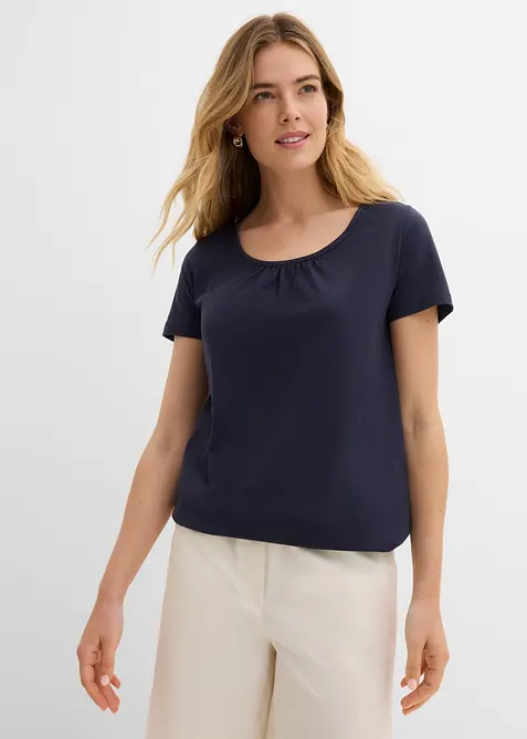 Topp av ren bomull, kort&auml;rmad, bonprix