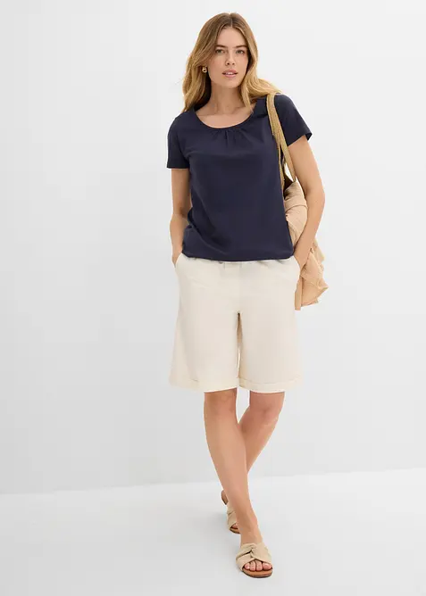 Topp av ren bomull, kort&auml;rmad, bonprix