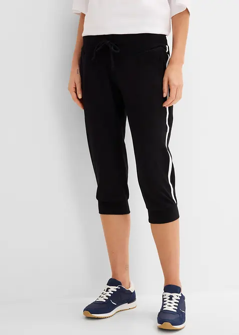 Joggingbyxa av bomull i caprimodell (2-pack), bonprix