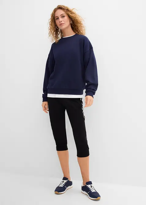 Joggingbyxa av bomull i caprimodell (2-pack), bonprix