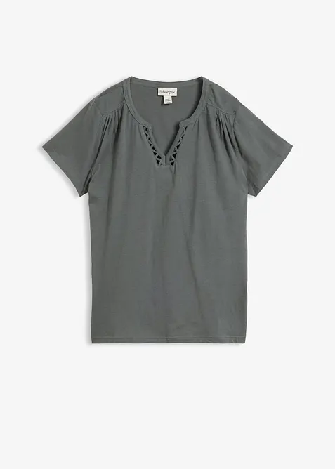 Topp med snygg halsringning, bonprix