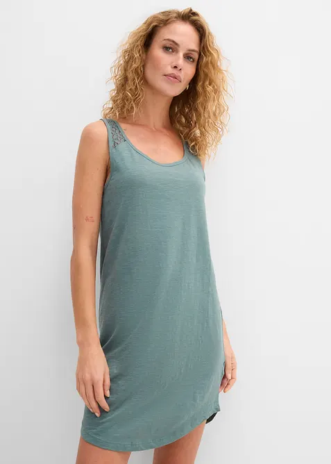 Trik&aring;kl&auml;nning i bomull med spets, bonprix