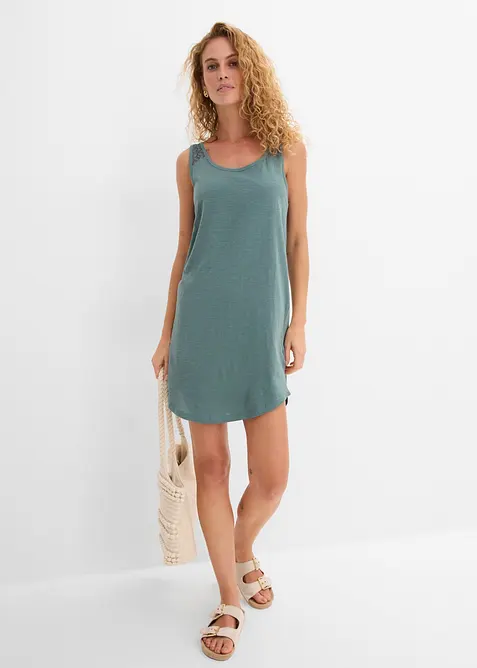 Trik&aring;kl&auml;nning i bomull med spets, bonprix