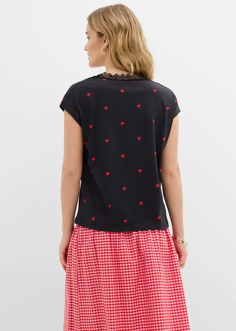 M&ouml;nstrad topp av ren bomull, bonprix