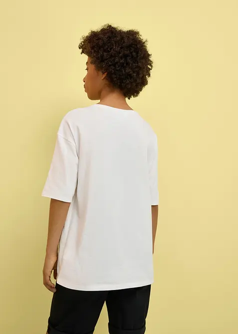 T-shirt i bomull med smiley world-motiv, avslappnad passform, SmileyWorld