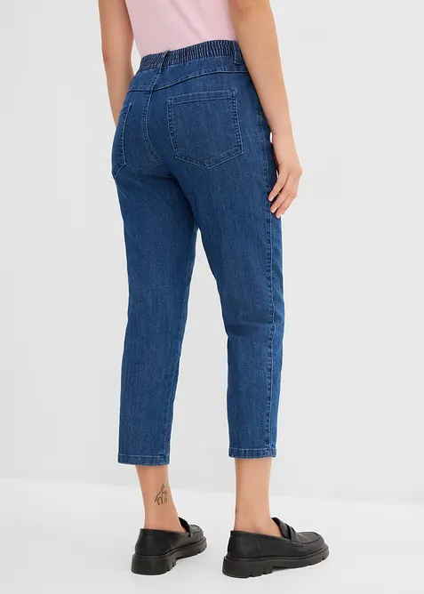 Jeans med bekv&auml;m medelh&ouml;g midja (2-pack), raka ben, bonprix