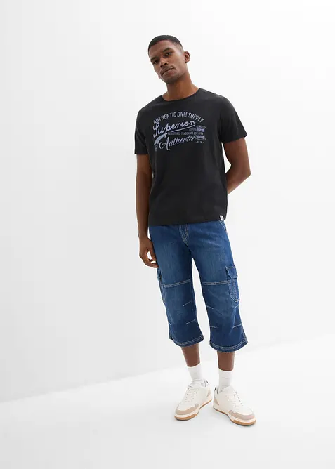 3/4-Jeans med cargofickor, Regular Fit, Straight, bonprix