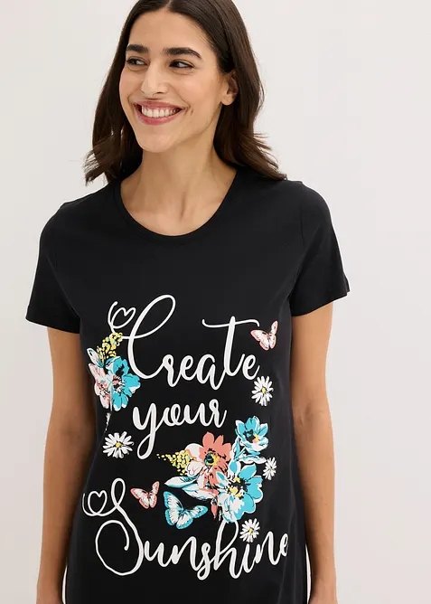 Kort nattlinne av ren bomull (2-pack), bonprix