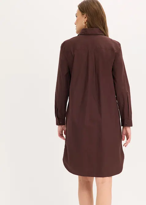 Skjortkl&auml;nning i bomullspoplin, bonprix