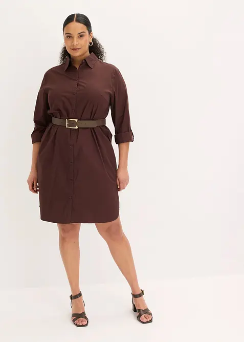 Skjortkl&auml;nning i bomullspoplin, bonprix