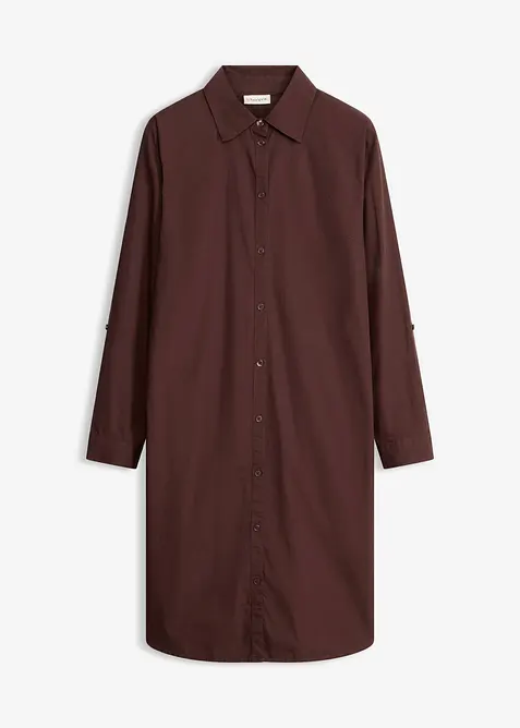 Skjortkl&auml;nning i bomullspoplin, bonprix