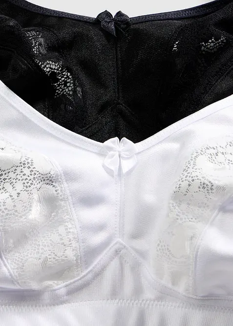 Avlastande BH utan bygel, med vadderade axelband (2-pack), bonprix