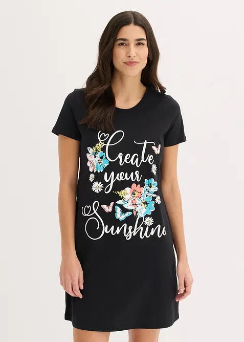 Kort nattlinne av ren bomull (2-pack), bonprix