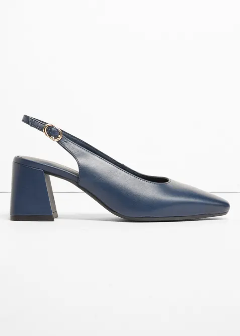 Slingbackpumps i skinn, bonprix