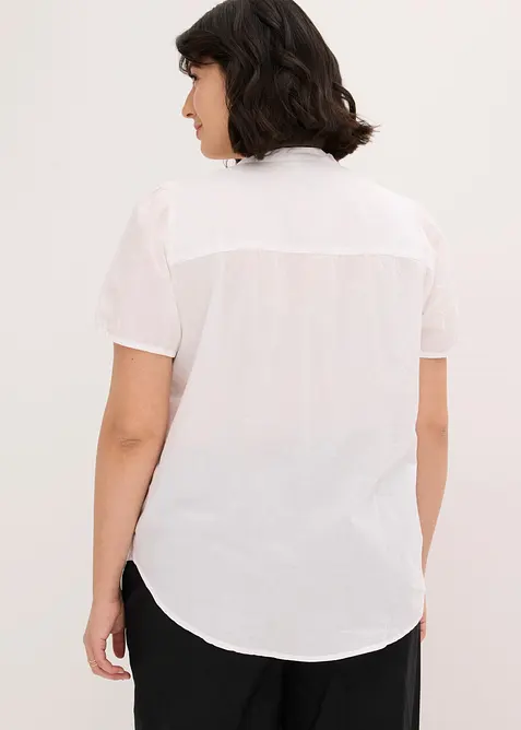 Blus med h&aring;lbroderi, bonprix