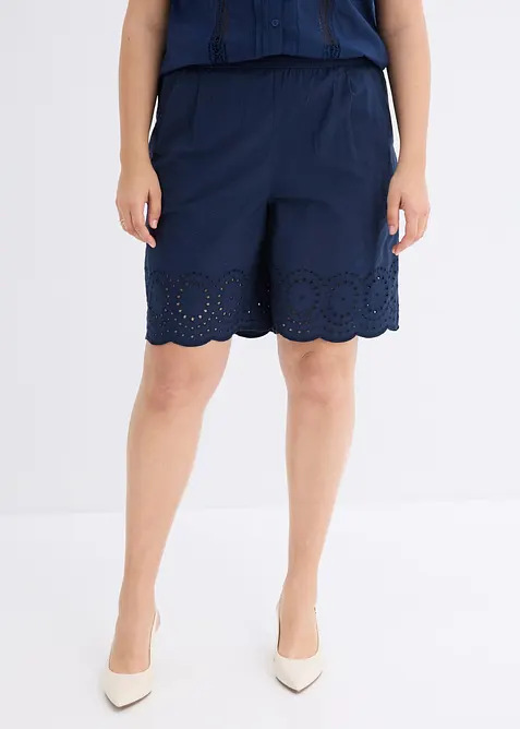 Shorts i bomull med res&aring;rmidja, bonprix