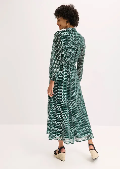 M&ouml;nstrad chiffongkl&auml;nning med kontrasterande passpoaler, bonprix