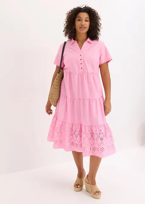 Tunikakl&auml;nning i bomull med h&aring;lbroderi, bonprix