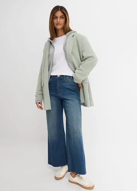Wide Leg-jeans, High Waist, cropped, bonprix