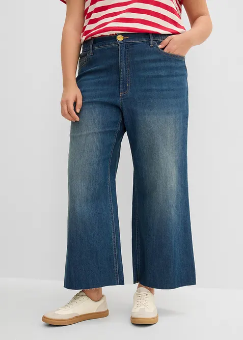 Wide Leg-jeans, High Waist, cropped, bonprix