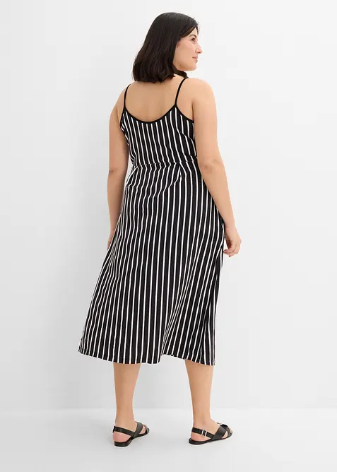 Somrig jerseykl&auml;nning med knappsl&aring; och r&auml;nder, bonprix