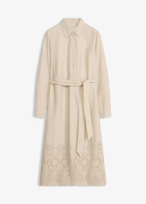 Skjortkl&auml;nning med h&aring;lbroderi, bonprix