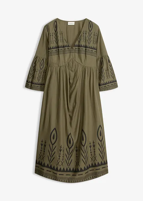 Mellanl&aring;ng kl&auml;nning i f&ouml;ljsam viskos, bonprix