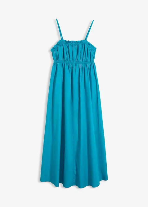 Kl&auml;nning med smala axelband i ekologisk bomull, bonprix