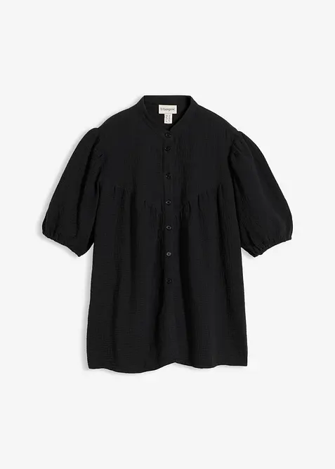 Kort&auml;rmad blus i luftig muslin, bonprix