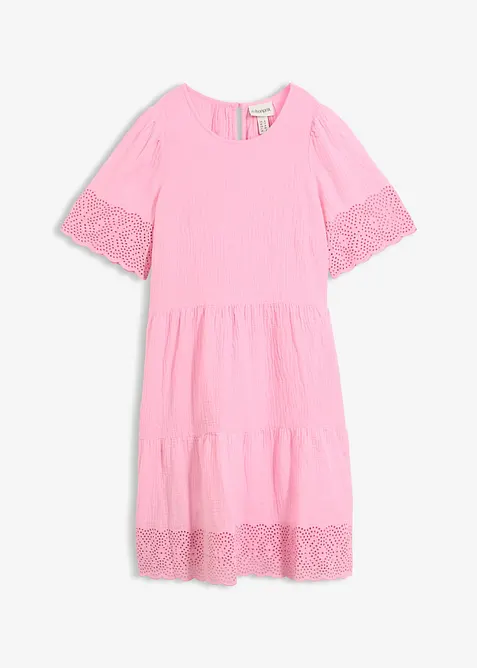 Muslinkl&auml;nning med h&aring;lbroderi, bonprix