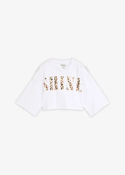 Kort T-shirt i ekologisk bomull, bonprix