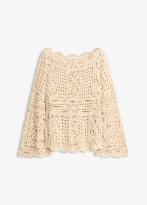 Stickad topp av spets, bonprix