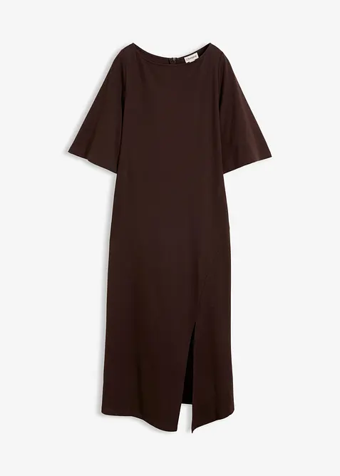 Jerseykl&auml;nning av ekologisk bomull, med slits, bonprix