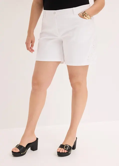 Shorts med h&aring;lbroderi, bonprix