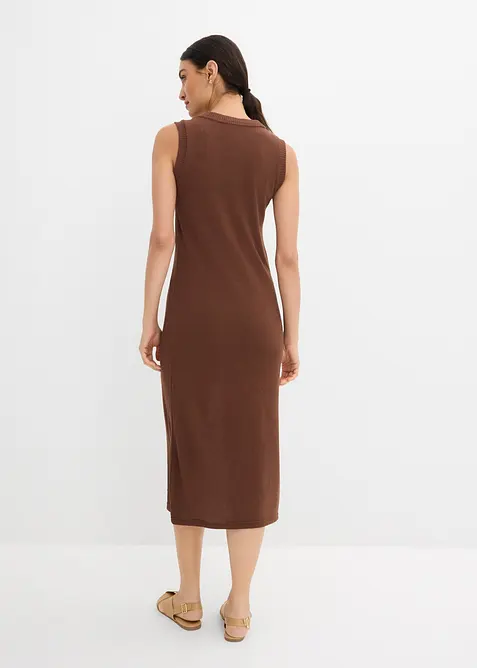 Stickad kl&auml;nning i tunn viskosmix, bonprix