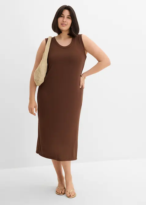 Stickad kl&auml;nning i tunn viskosmix, bonprix