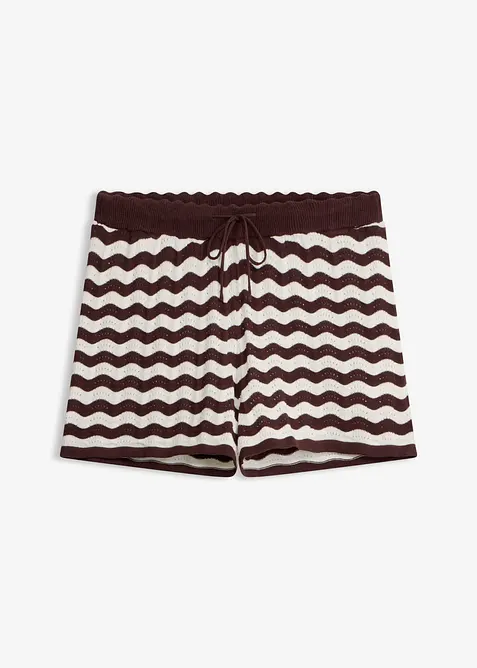 Stickade shorts av linnemix, bonprix
