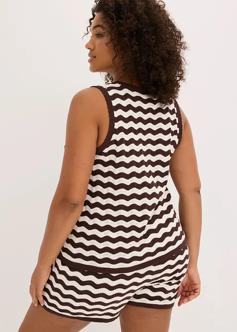 Stickat linne i bomull, bonprix