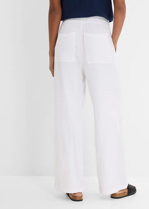Byxa i luftig muslin, bonprix