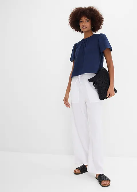 Byxa i luftig muslin, bonprix