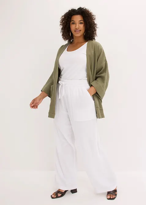 Byxa i luftig muslin, bonprix